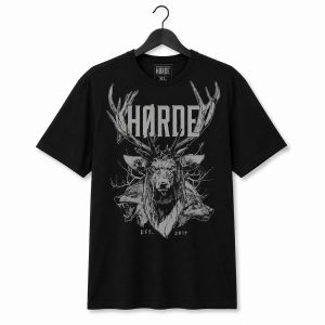 Koszulka Czarna męska Horde"Evil Deer" - Nadruk z przodu
